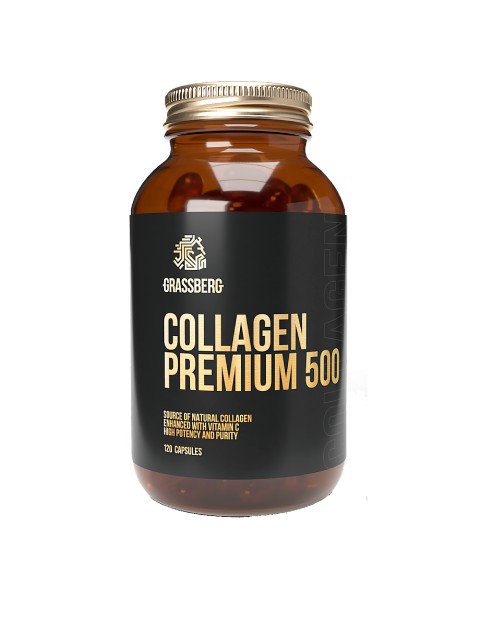 Collagen Premium + Vitamin C GRASSBERG 500 мг 120 капсул