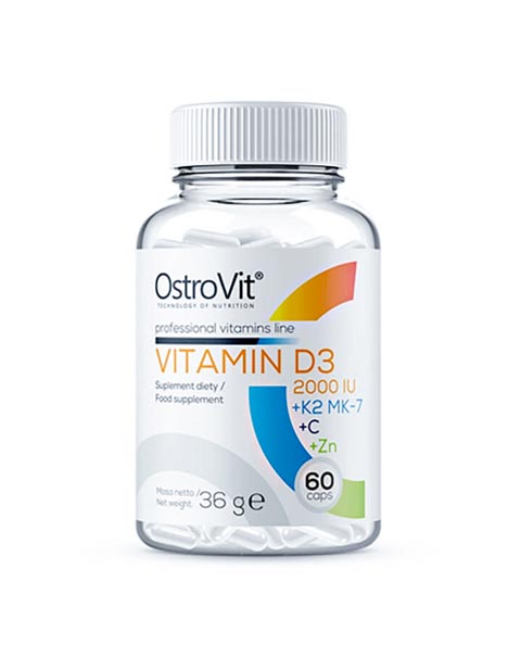 Vitamin D3+K2+C+Zn Ostrovit 60 капсул